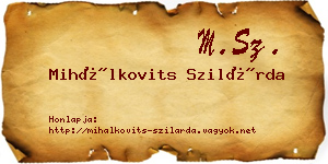 Mihálkovits Szilárda névjegykártya